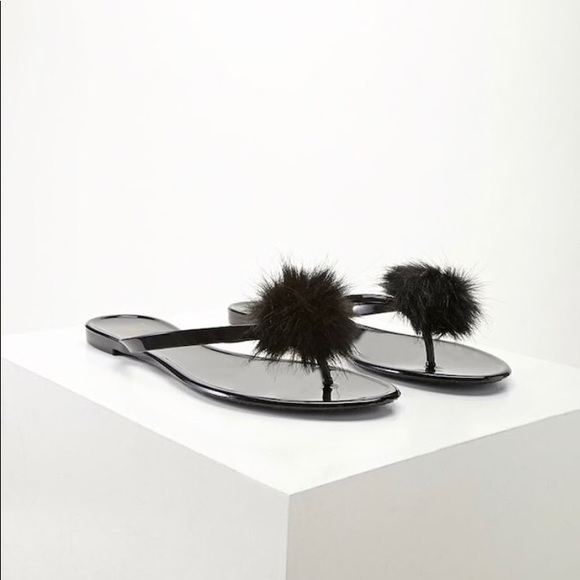 pom pom jelly sandals